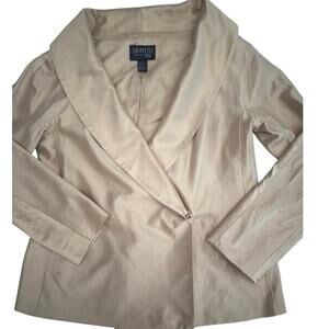 Lafayette 148 Evening Metallic 100% Silk Shawl Collar Jacket 10
EUC